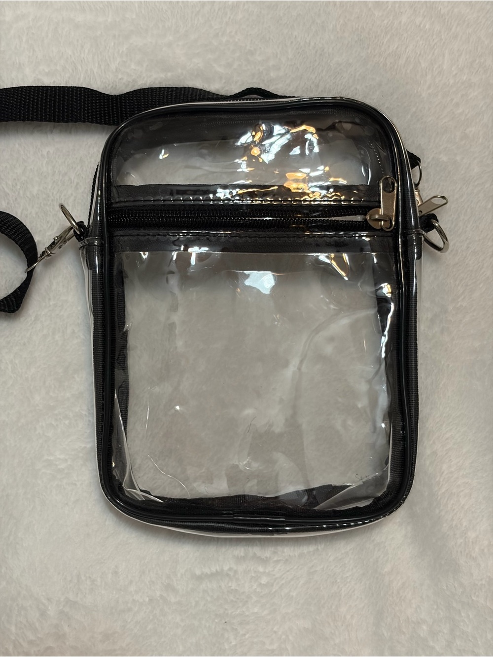 Clear Crossbody Bag with Black Trim - Unbranded